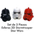 KTSR - Esferas 3d Star Wars - 3 Piezas Dark Stormtrooper Inferno